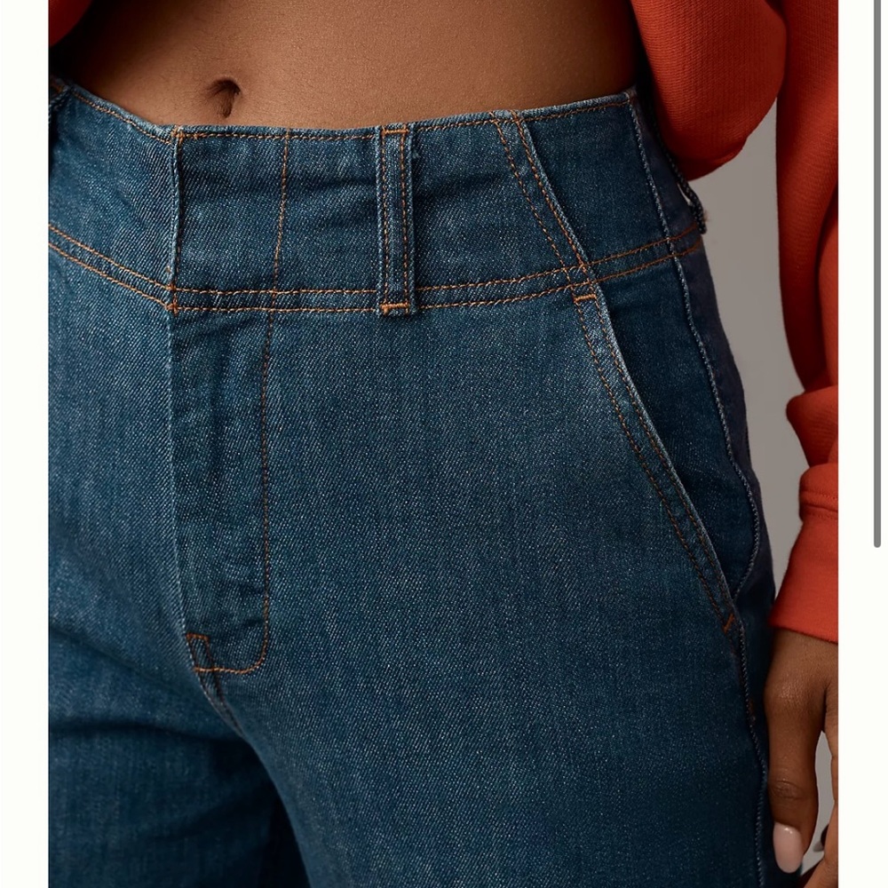 ANTHROPOLOGIE Pilcro The Maisy Relaxed Cuff Mid-Rise Straight-Leg Jeans